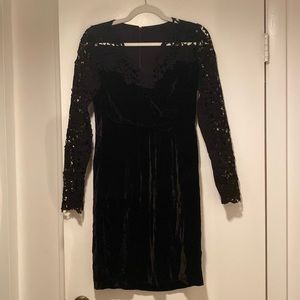 Elie Tahari velvet and lace dress